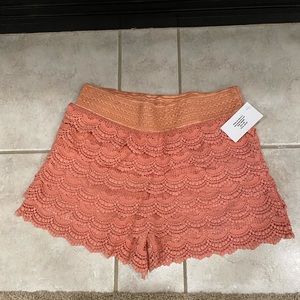 Layered Crochet Shorts